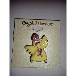 Crystal Avenue Fashion Gold Tone Angel - Cancer Survivor Pin